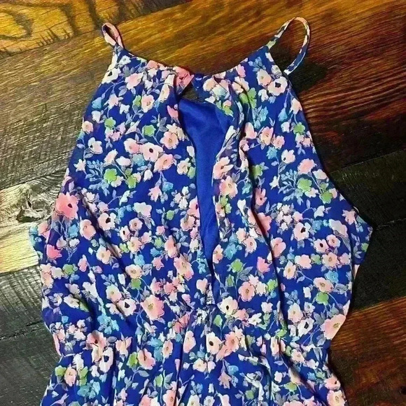 LUSH Floral Halter Strappy Midi Knee Length Dress - Picture 8 of 11